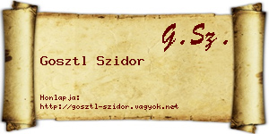 Gosztl Szidor névjegykártya
